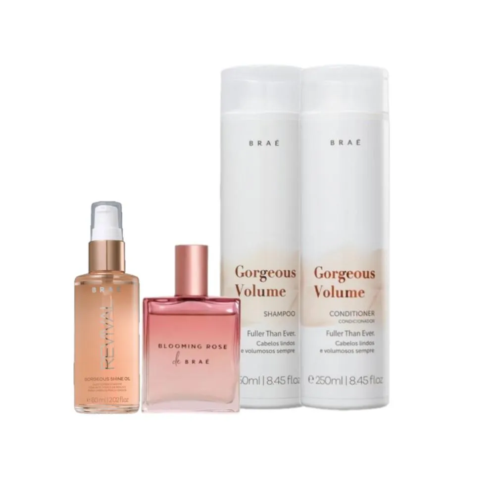 Kit Braé Gorgeous Volume Blooming Rose  ( 4 Produtos)