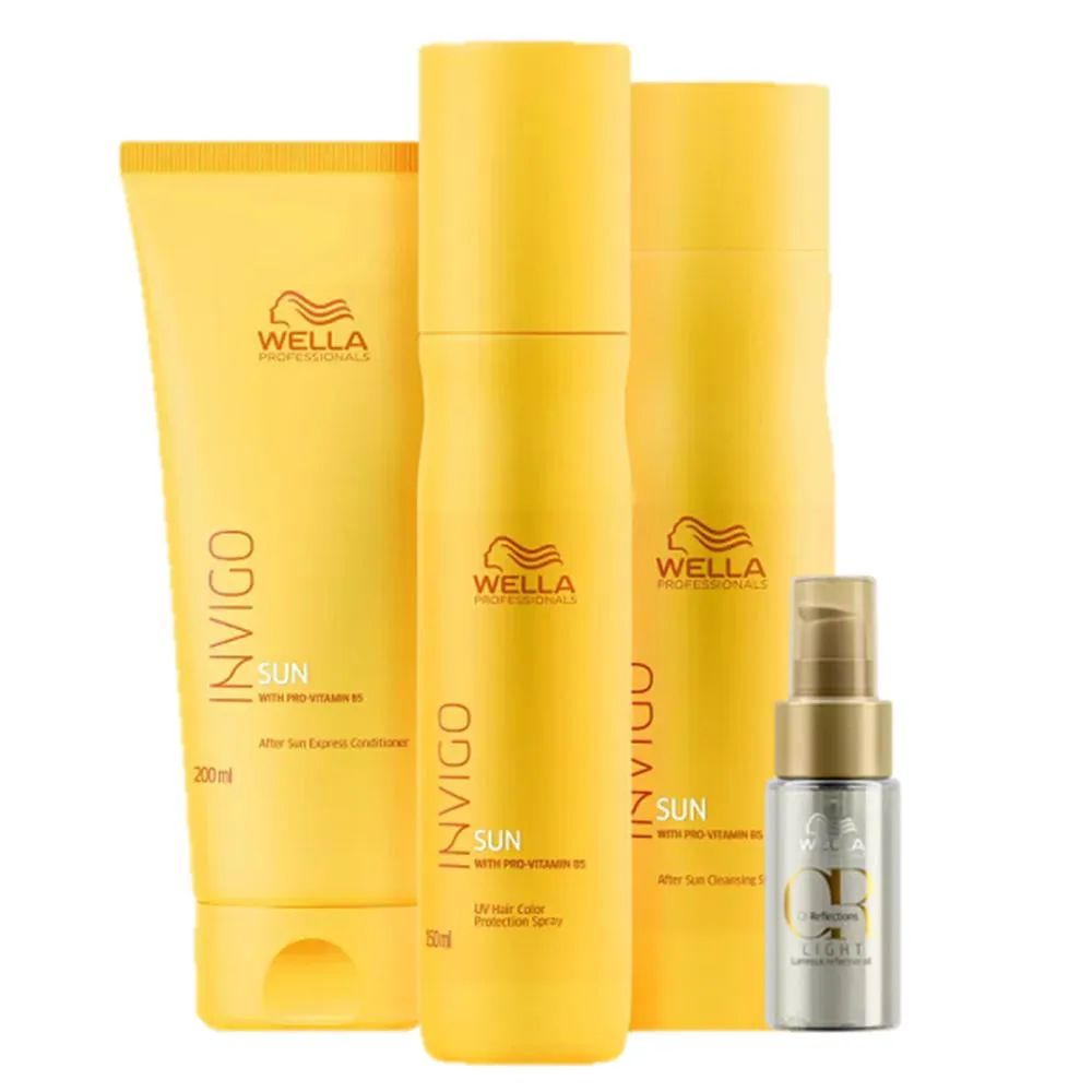 Wella Professionals Invigo Sun Kit Completo E Oil Reflections Light 30ml (4 Produtos)