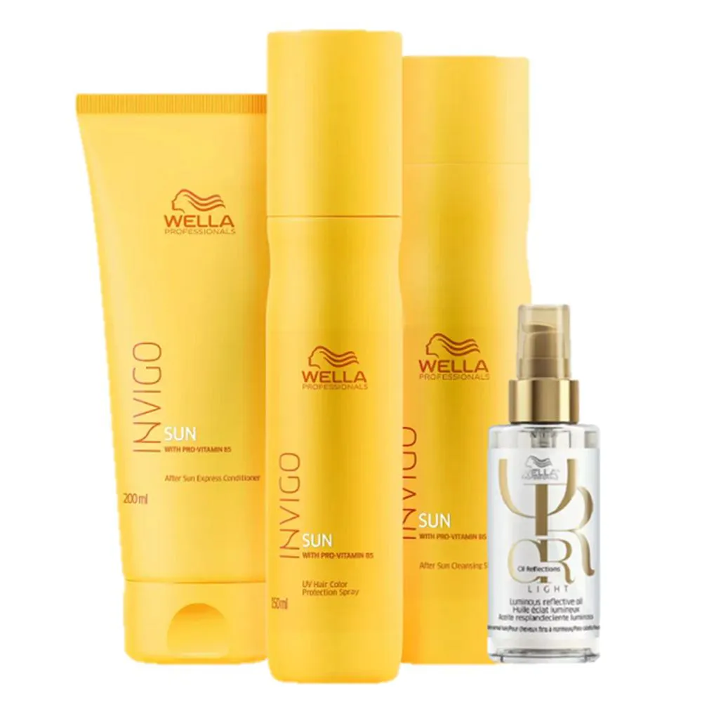 Wella Professionals Invigo Sun Kit Completo E Oil Reflections Light 100ml 4 Produtos