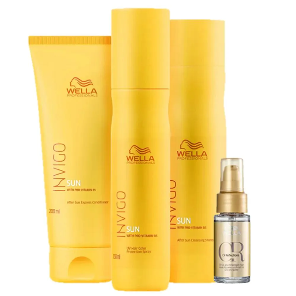 Wella Professionals Invigo Sun Kit Completo E Oil Reflections 30ml (4 Produtos)