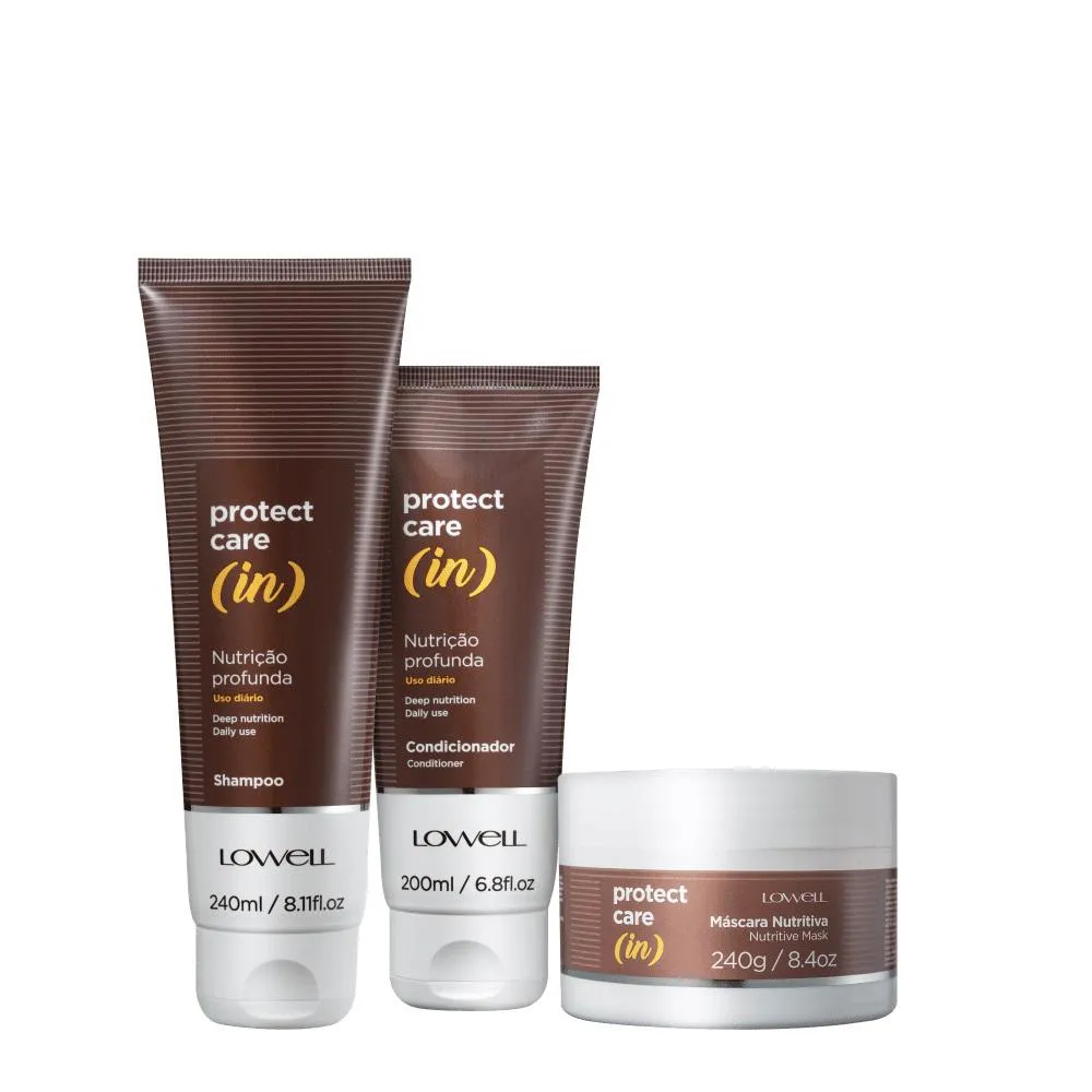 KIT LOWELL PROTECT CARE (IN) ACAO ANTI-FRIZZ (3 PRODUTOS)