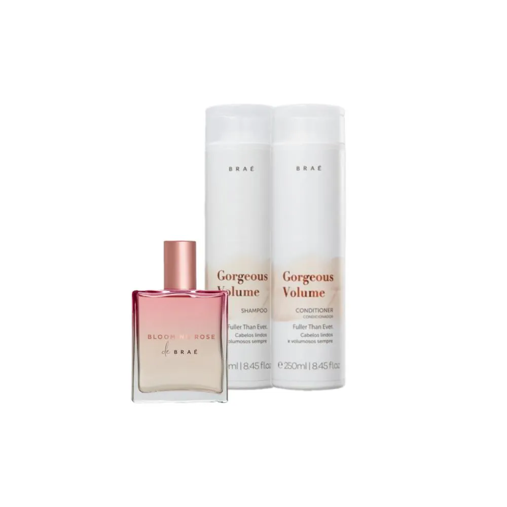 Kit Braé Gorgeous Volume Blooming Rose Texture (3 Produtos)