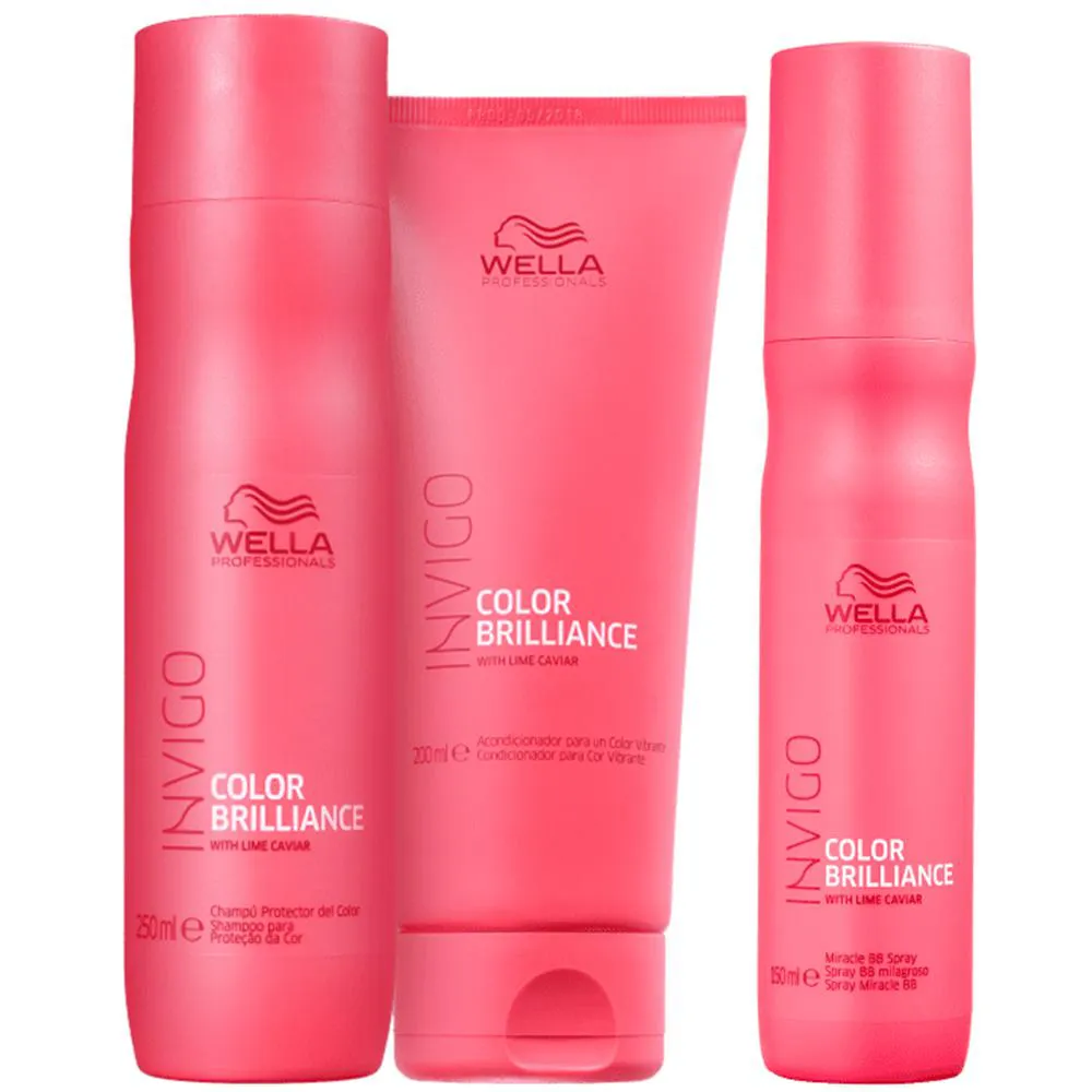 Wella Professionals Invigo Color Brilliance Shampoo 250ml+Condicionador 200ml+Leave - In 150ml