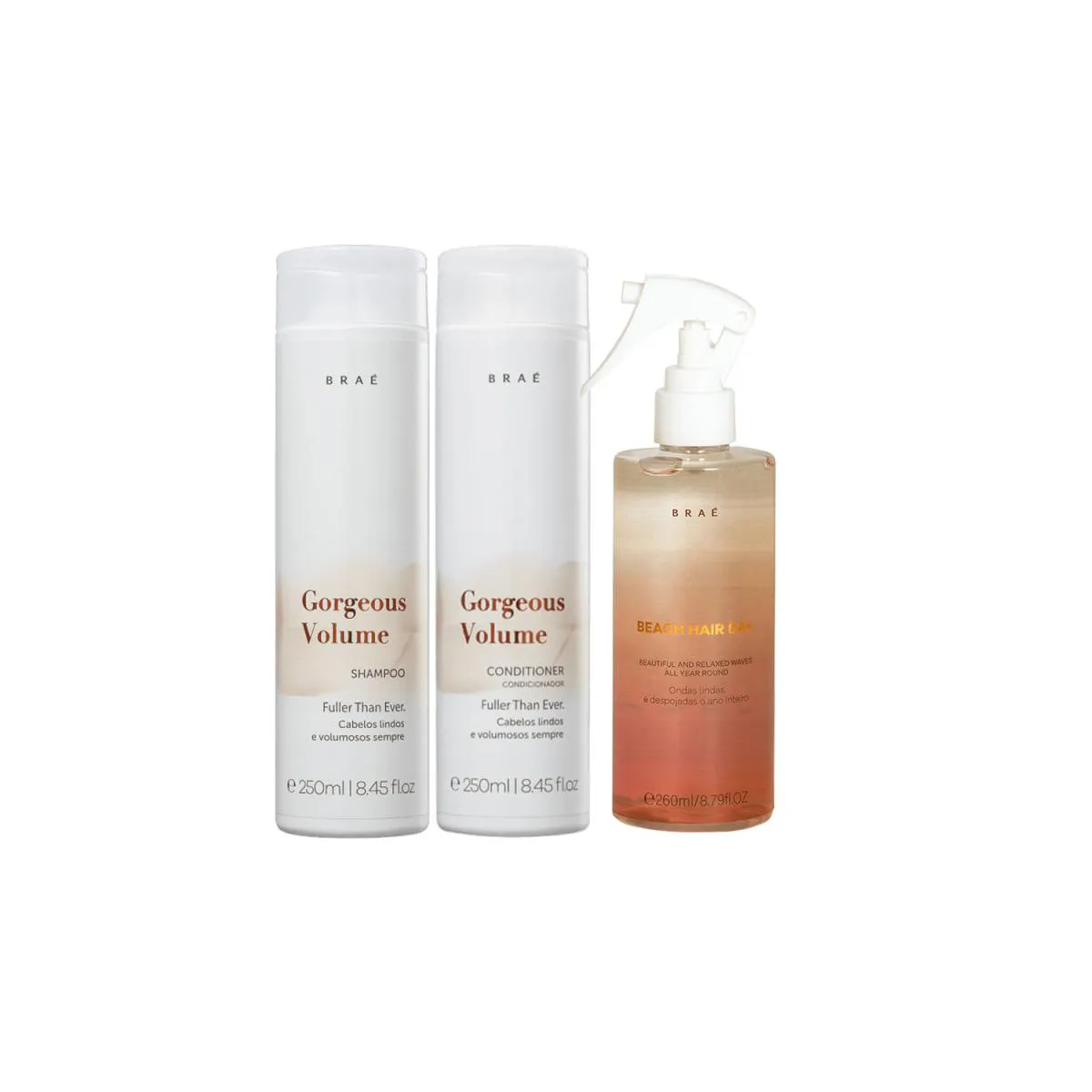 Kit Braé Gorgeous Volume Beach Hair (3 Produtos)