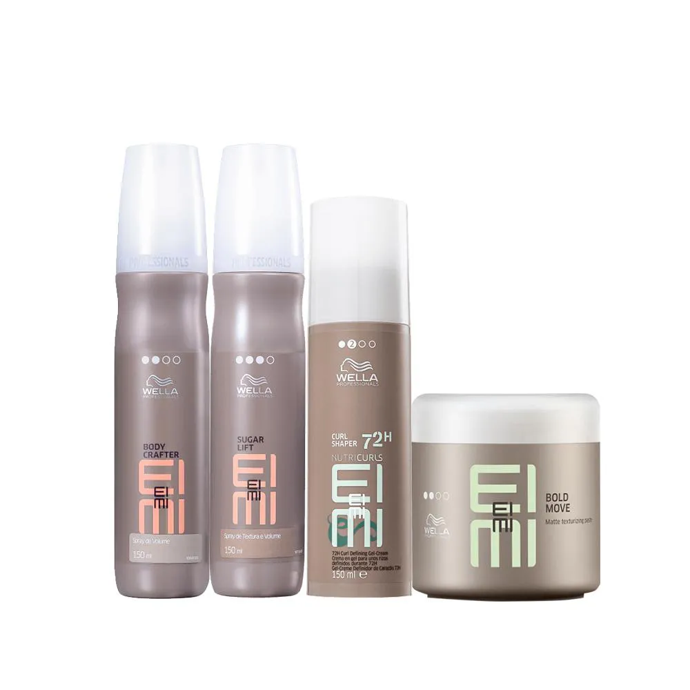 Kit Wella Professionals Eimi Textura Volume Curl Shaper Pasta Modeladora (4 Produtos)