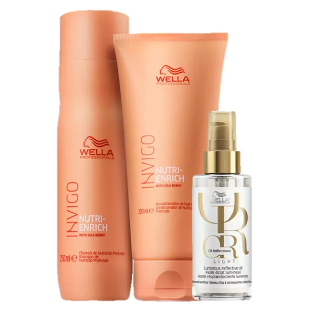 Wella Professionals Invigo Nutri Enrich Duo Home Care E Oil Reflections Light 100ml (3 Produtos)
