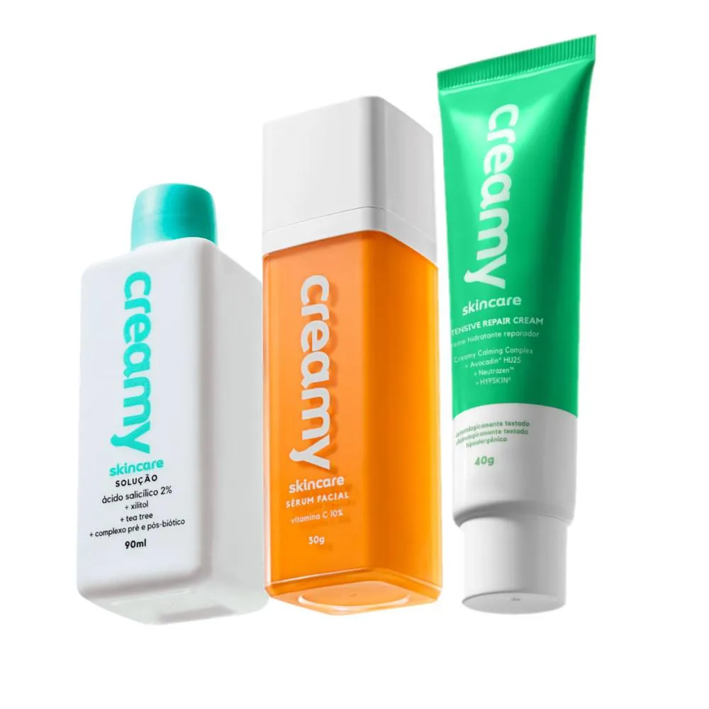 Kit Creamy Skincare Vitamina C Sálicilico Hidratante Reparador (3 Produtos)