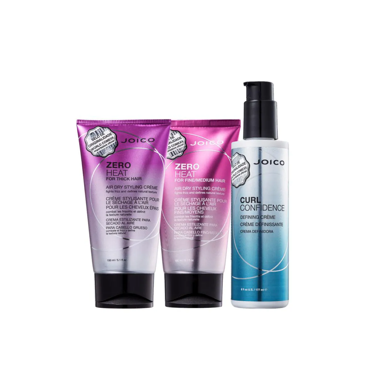 Kit Joico Curl Confidence Heat Fine/Medium Hair Curl Confidence (3 Produtos)