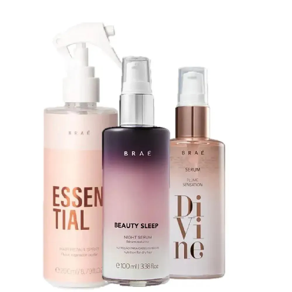 Braé Essential Fluido 260ml Serum  Divine 60ml E Beauty Sleep 100ml