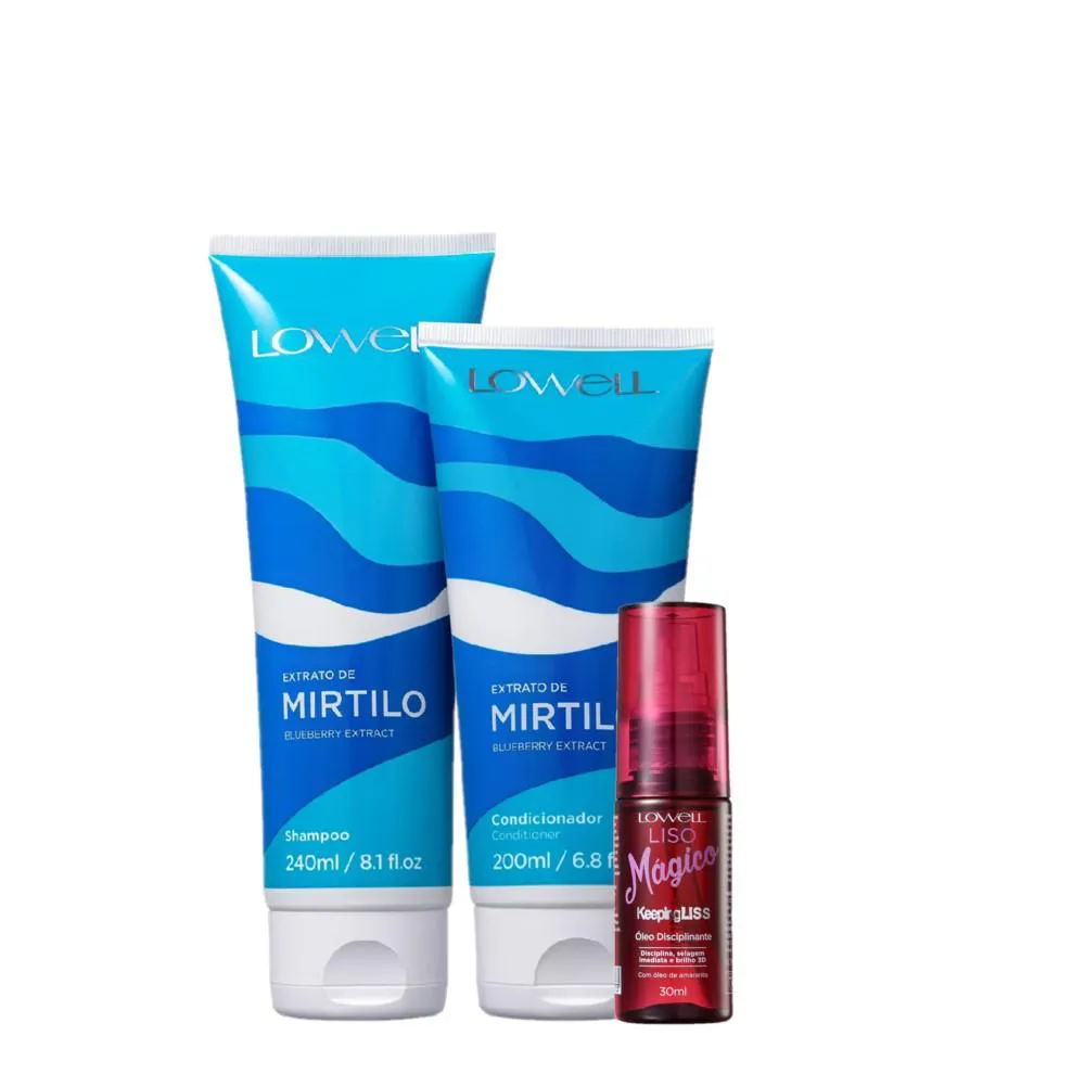 KIT LOWELL EXTRATO DE MIRTILO HOME CARE MAGICO (3 PRODUTOS)