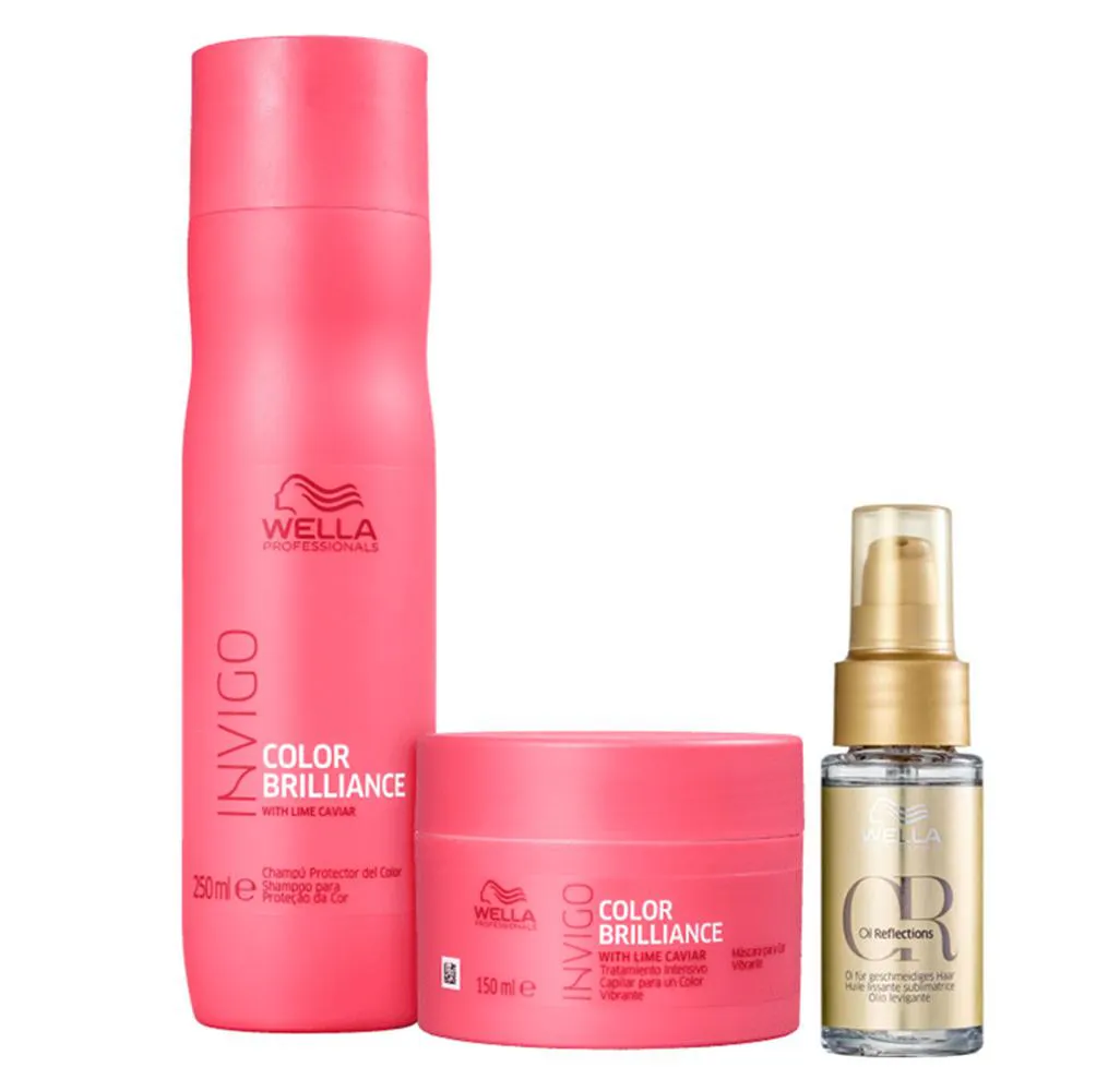 Wella Professionals Invigo Color Brilliance Shampoo 250ml+Mascara 150ml+Oil Reflections 30ml