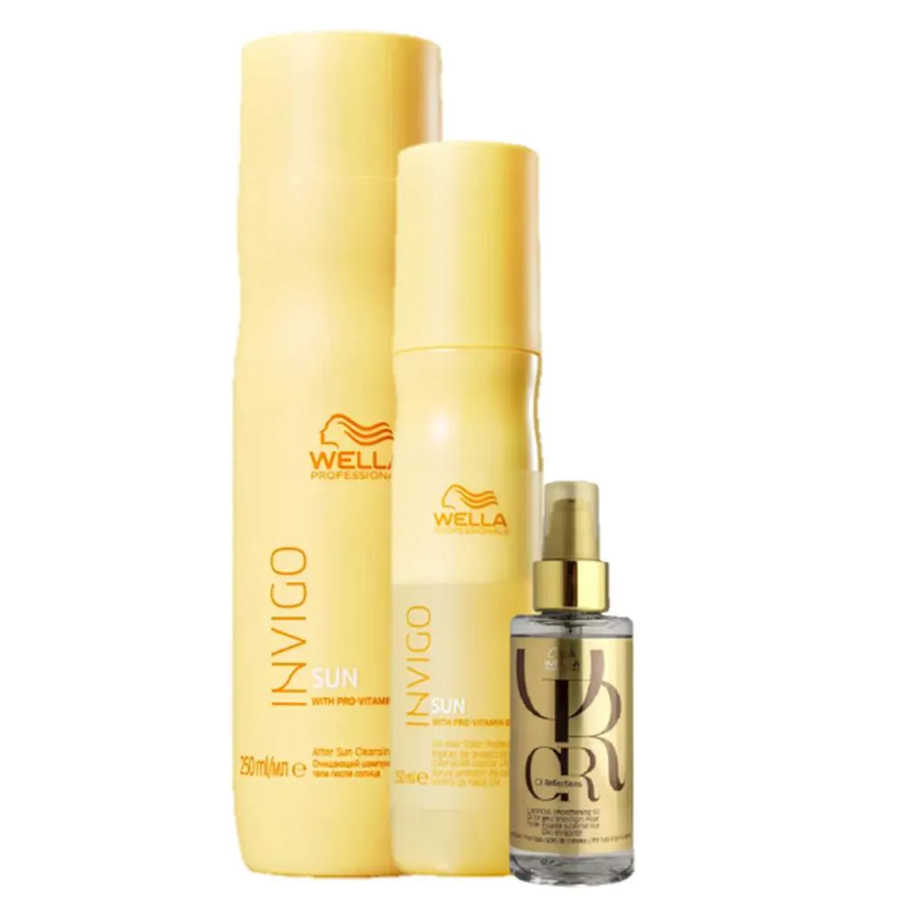 Wella Professionals Invigo Sun Shampoo 250ml Leave In 150ml E Oil Reflections 100ml