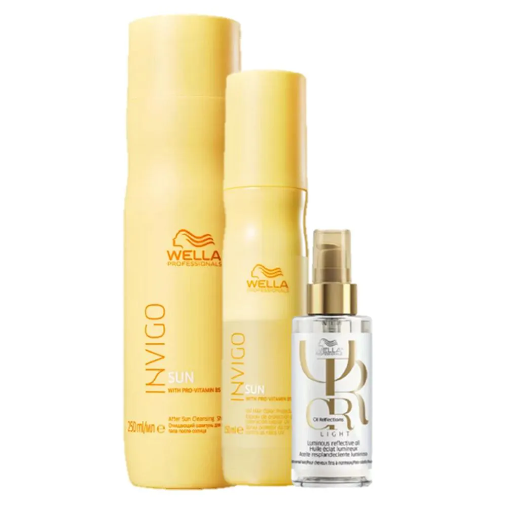 Wella Professionals Invigo Sun Shampoo 250ml Leave In 150ml E Oil Reflections Light 100ml