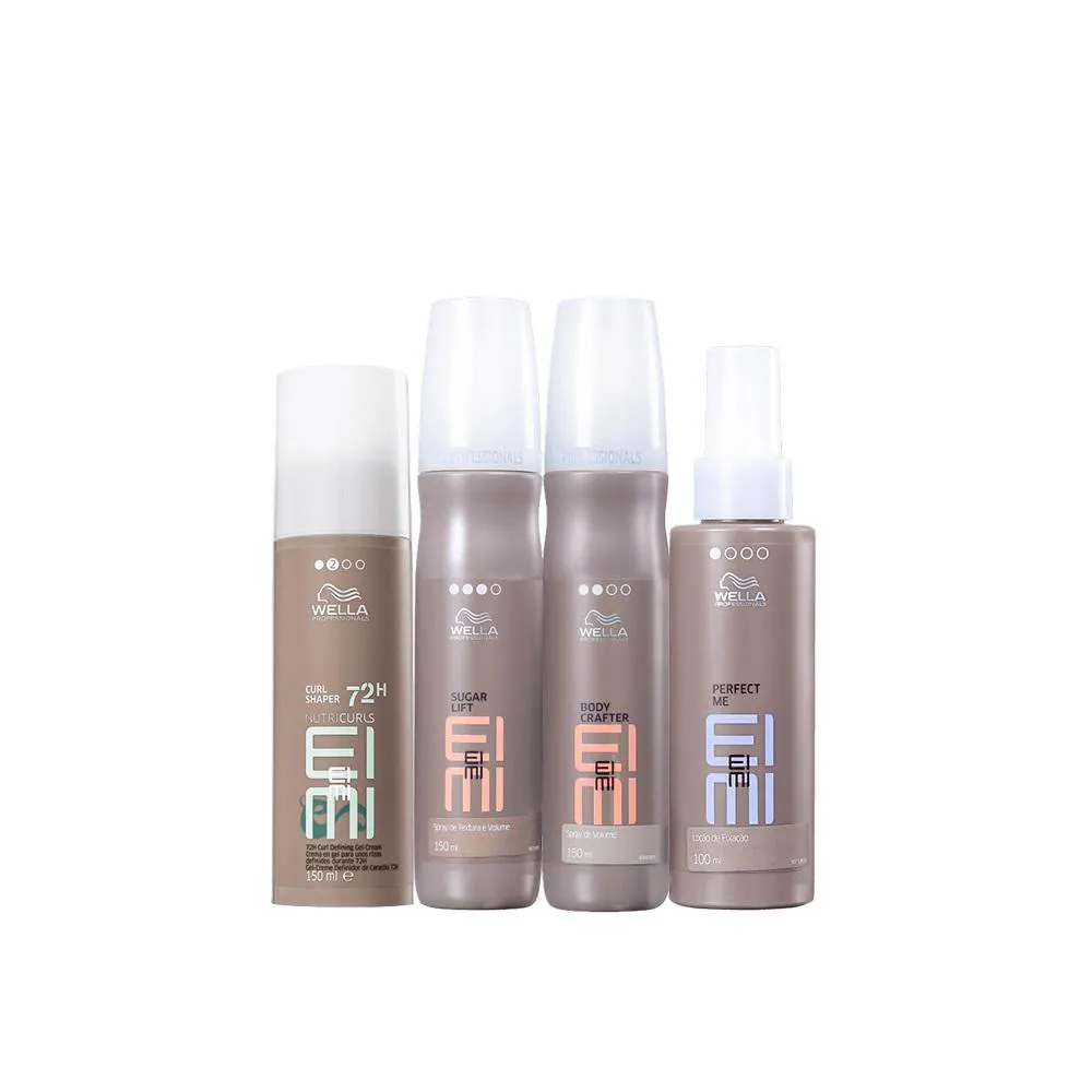 Kit Wella Professionals Eimi Textura Volume Curl Leave - In (4 Produtos)