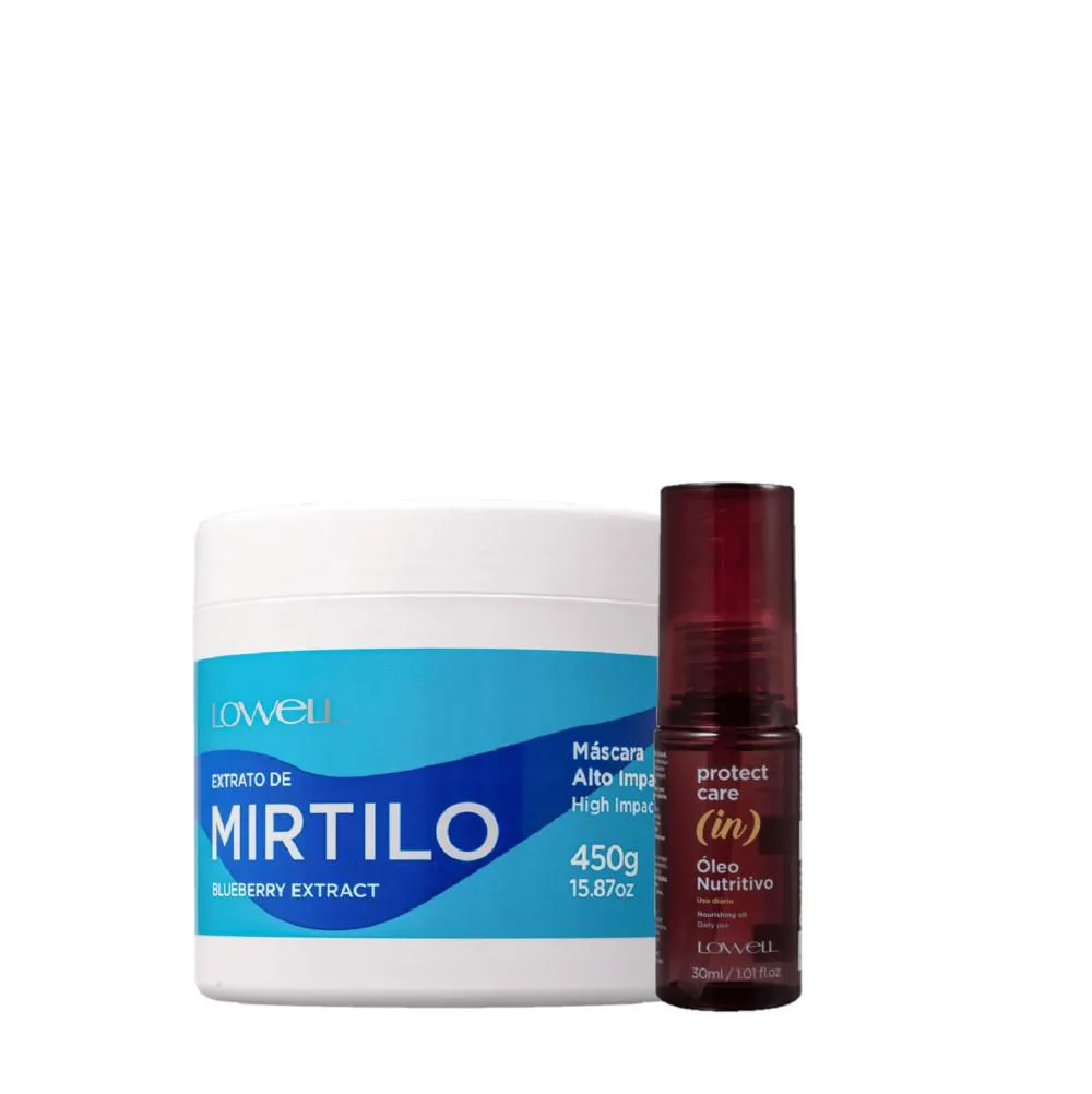 KIT LOWELL EXTRATO DE MIRTILO TRATAMENTO NUTRITIVA (2 PRODUTOS)