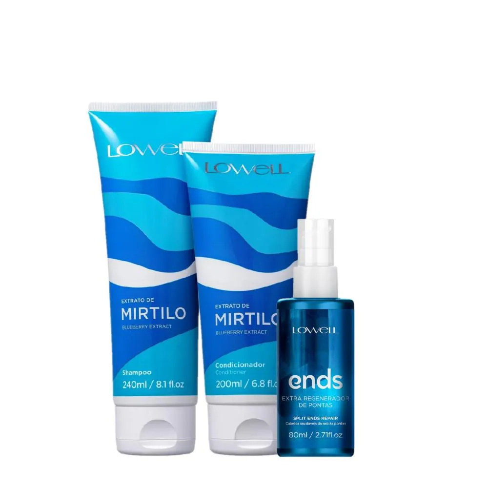 KIT LOWELL EXTRATO DE MIRTILO HOME CARE REGENERADOR (3 PRODUTOS)