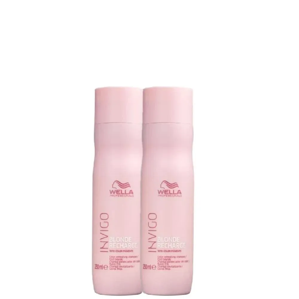 Kit Wella Professionals Invigo Blonde Recharge - Shampoo Desamarelador 250ml (2 Unidades)