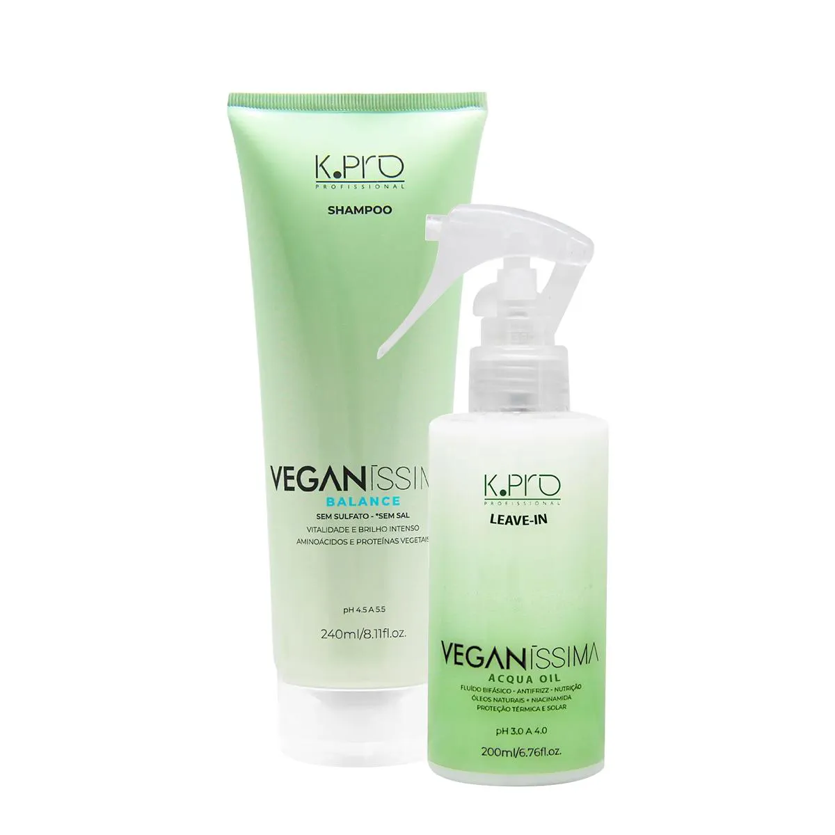 KIT K.PRO VEGANíSSIMA BALANCE E ACQUA OIL LEAVE-IN (2 PRODUTOS)