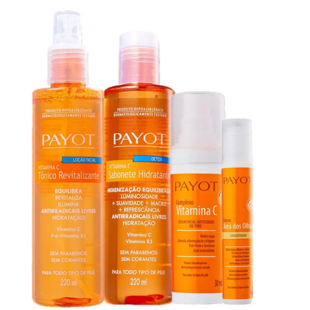 KIT PAYOT VITAMINA C CUIDADOS COM A PELE (4 PRODUTOS)