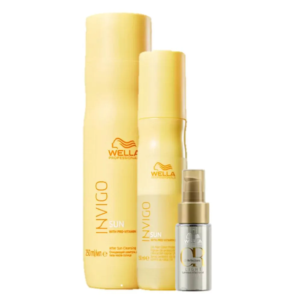 Wella Professionals Invigo Sun Shampoo 250ml Leave In 150ml E Oil Reflections Light 30ml