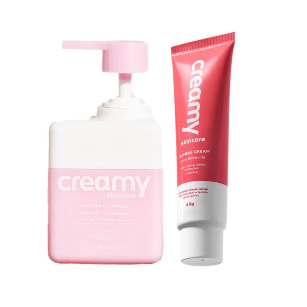 Kit Creamy Skincare Emulsão De Limpeza Hidratante Facial (2 Produtos)