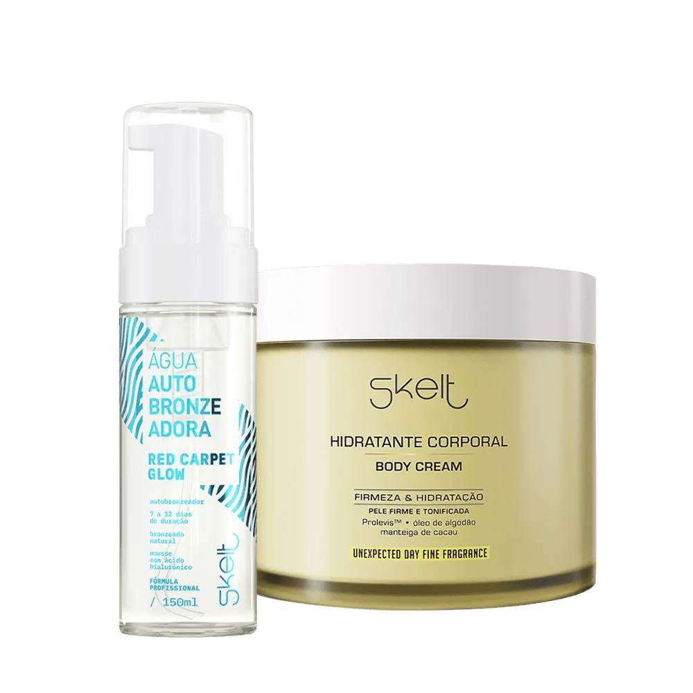KIT SKELT UNEXPECTED DAY RED CARPET GLOW ÁGUA AUTOBRONZEADORA (2 PRODUTOS)