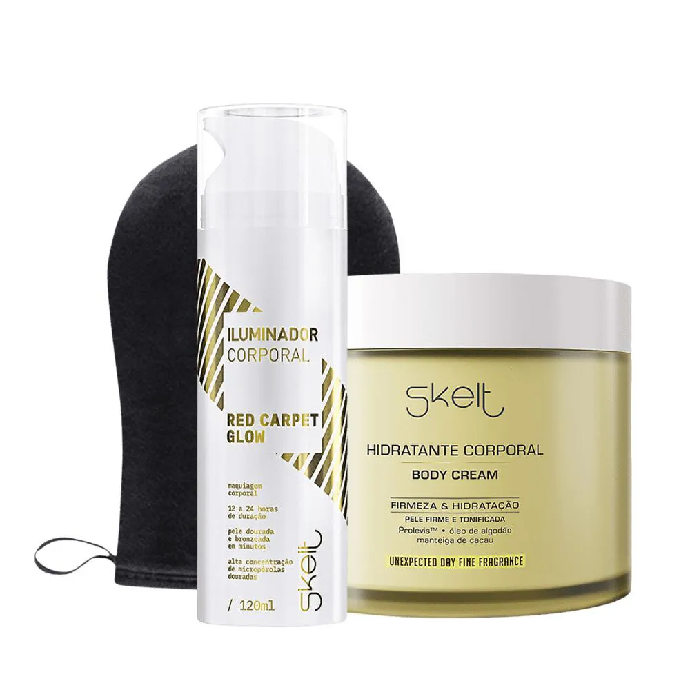 KIT SKELT UNEXPECTED DAY RED CARPET GLOW LUVA (3 PRODUTOS)