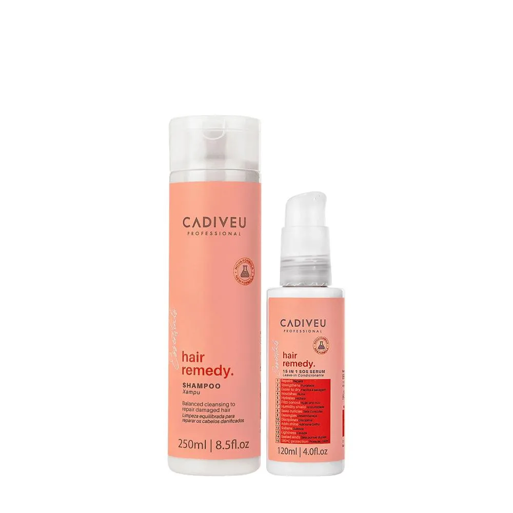 KIT CADIVEU PROFESSIONAL HAIR REMEDY SHAMPOO E LEAVE-IN (2 PRODUTOS)