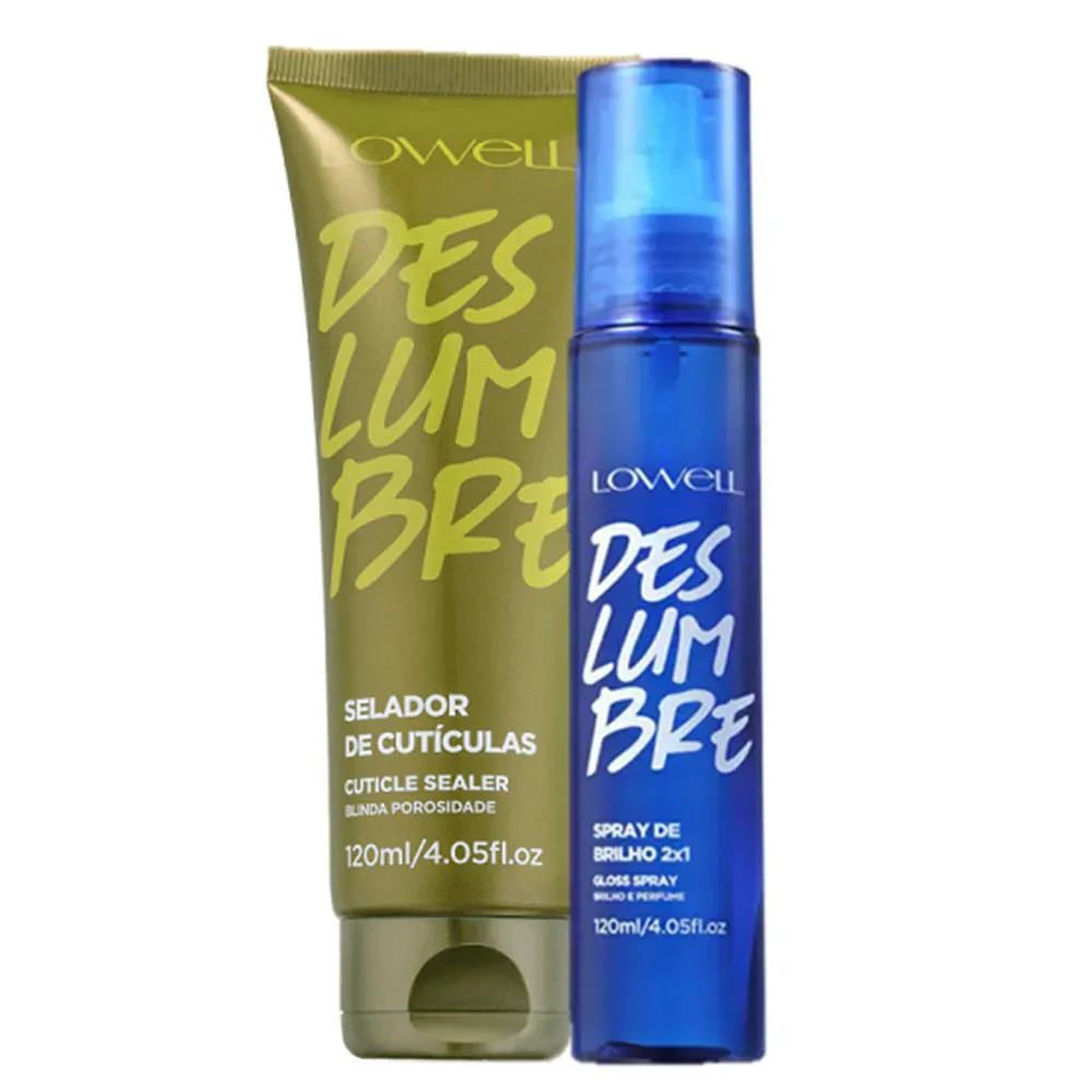 LOWELL DESLUMBRE LEAVE-IN SELADOR DE CUTICULAS 120ML E SPRAY DE BRILHO 120ML 2 PRODUTOS