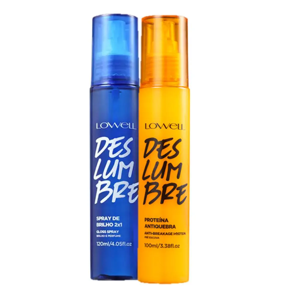 LOWELL DESLUMBRE 2X1 SPRAY DE BRILHO 120ML E PROTEINA ANTI QUEBRA 100ML 2 PRODUTOS