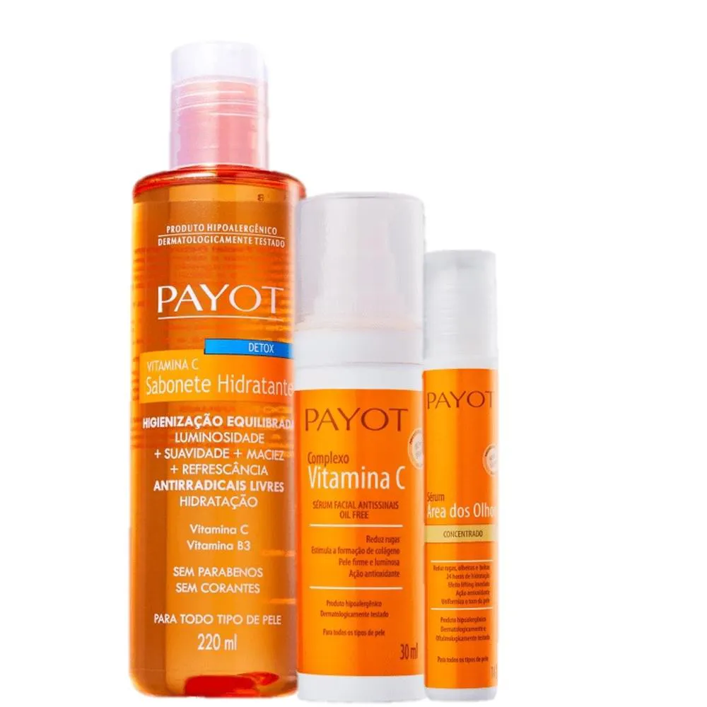 KIT PAYOT VITAMINA C HIDRATACAO FACIAL (3 PRODUTOS)