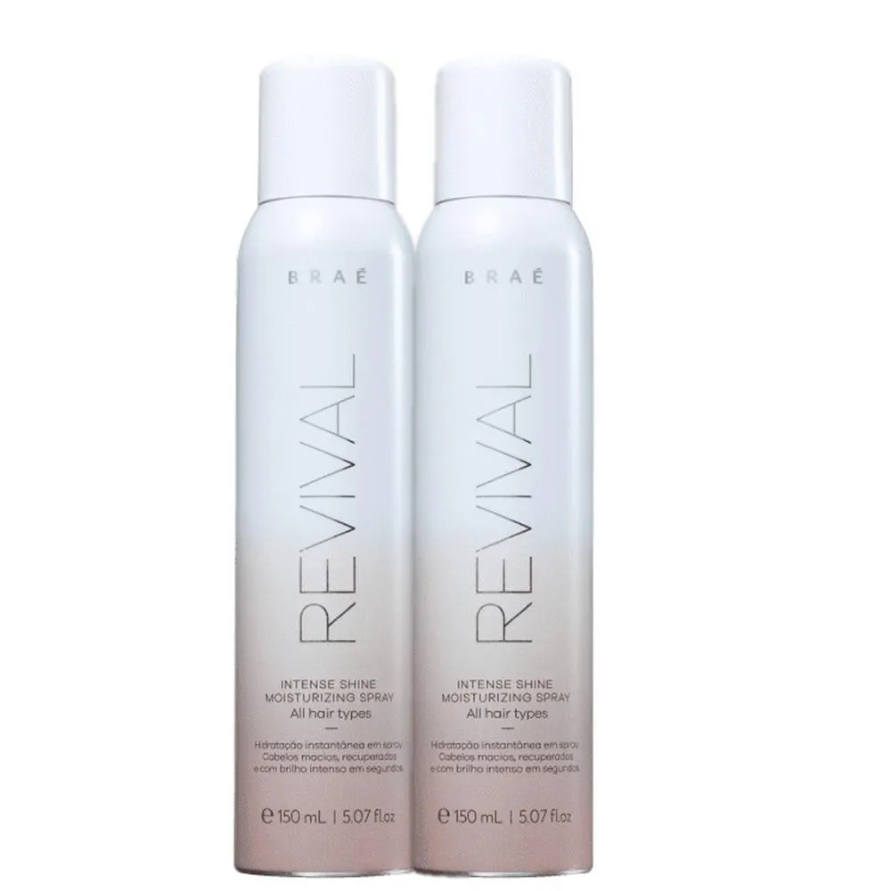 Kit Braé Revival Intense Shine - Spray Leave - In De Brilho 150G (2 Unidades)