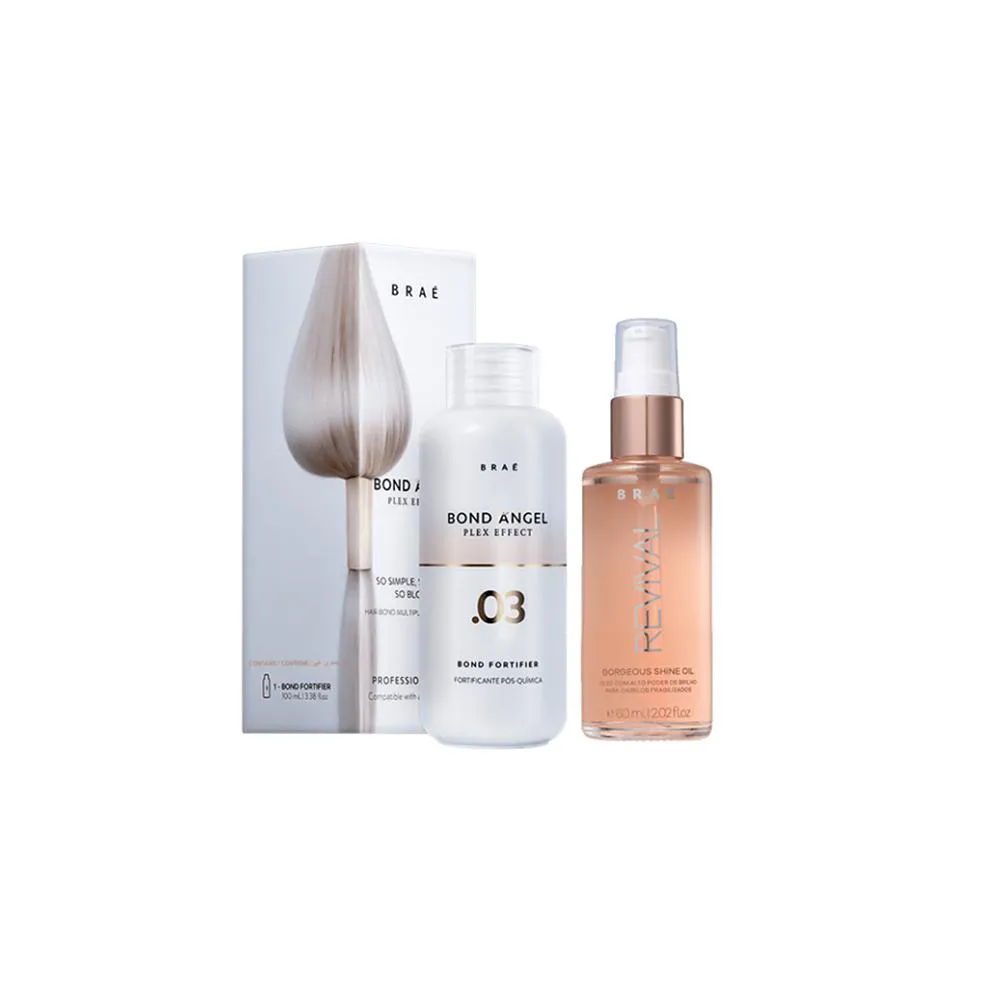 Braé Bond Angel Plex Efect Passo 3 100ml E  Revival Gorgeous Shine Oil Capilar 60ml