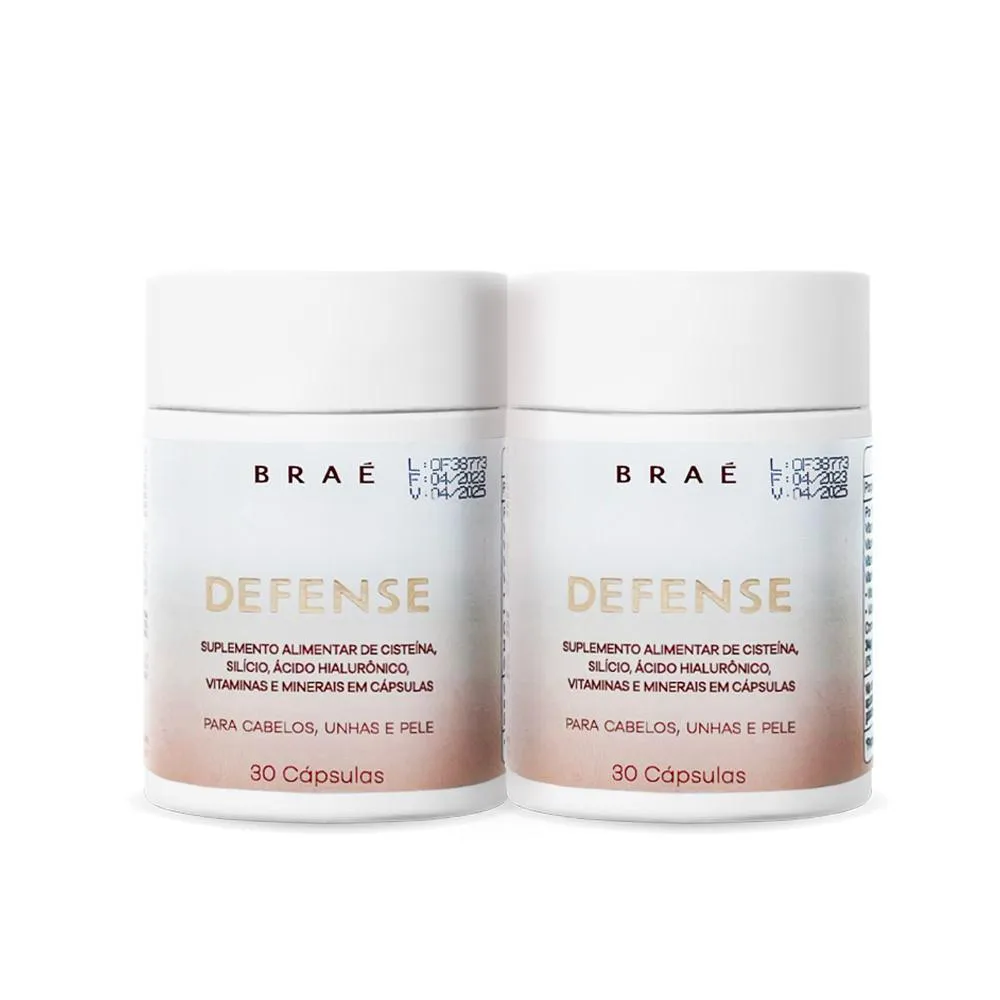 Kit Braé Defense Antiqueda Hair Loss - Suplemento Alimentar 30 Cápsulas (2 Unidades)