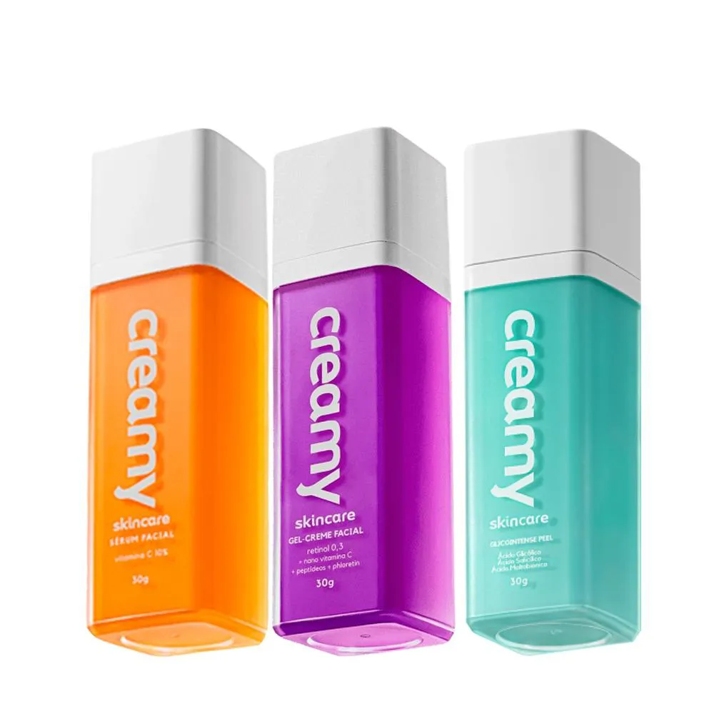 Kit Creamy Skincare Antirugas Peel (3 Produtos)
