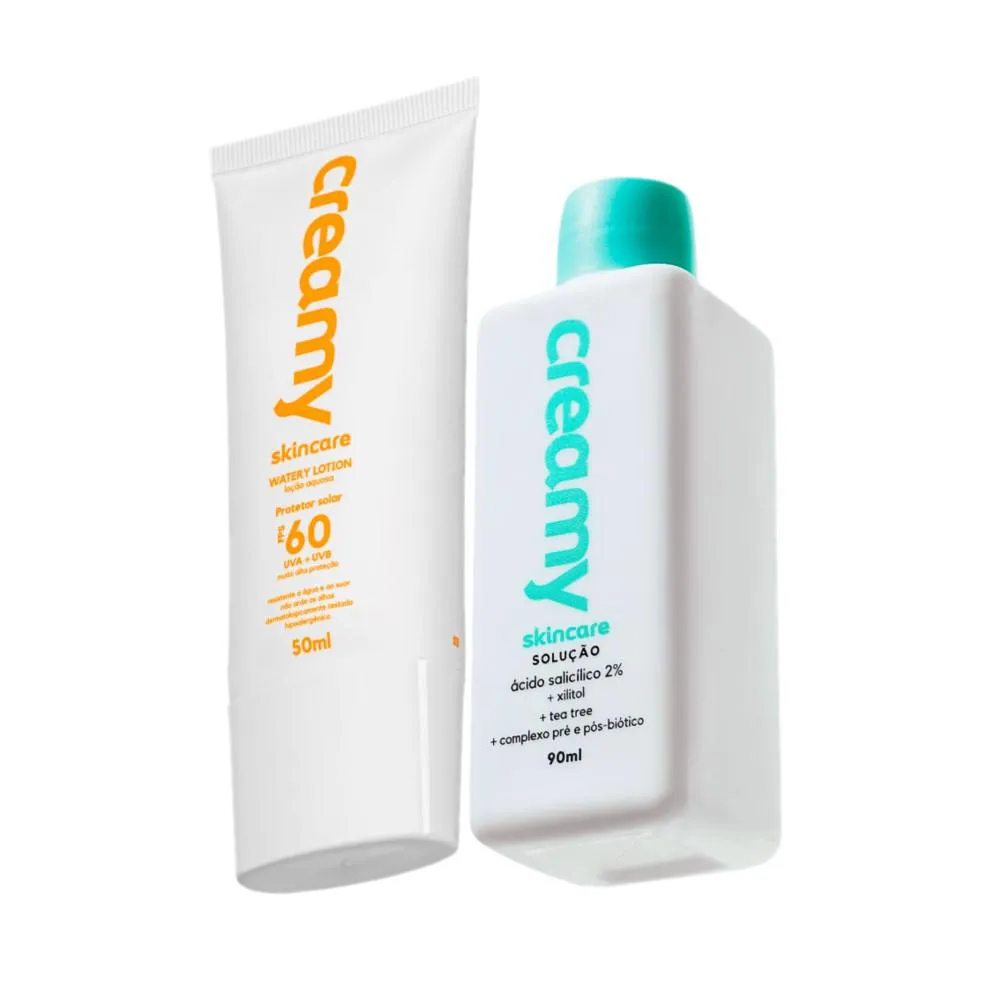 Kit Creamy Skincare Protetor Solar Facial Fps 60 Antiacne (2 Produtos)