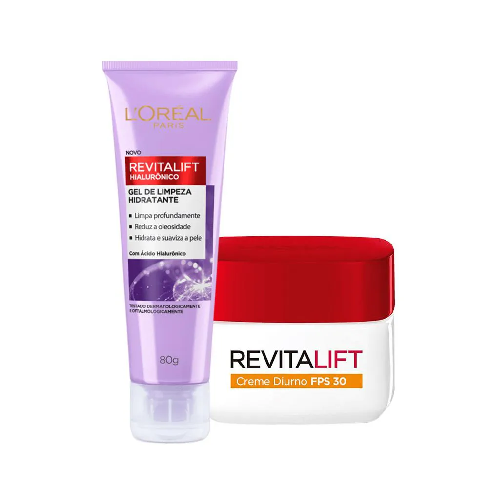 Kit L´Oréal Paris Revitalift Gel de Limpeza E Anti-Idade Fps 30 (2 Produtos)