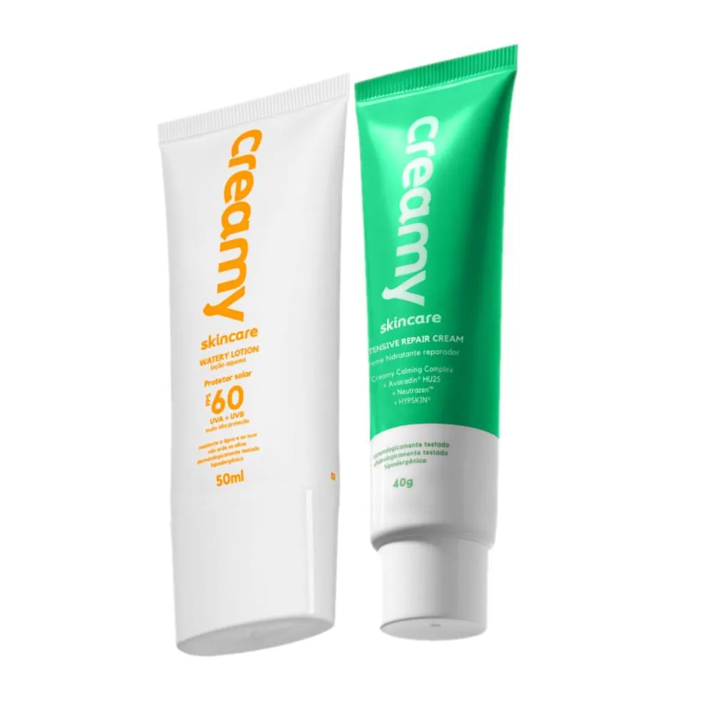 Kit Creamy Skincare Protetor Solar Facial Fps 60 Reparador (2 Produtos)