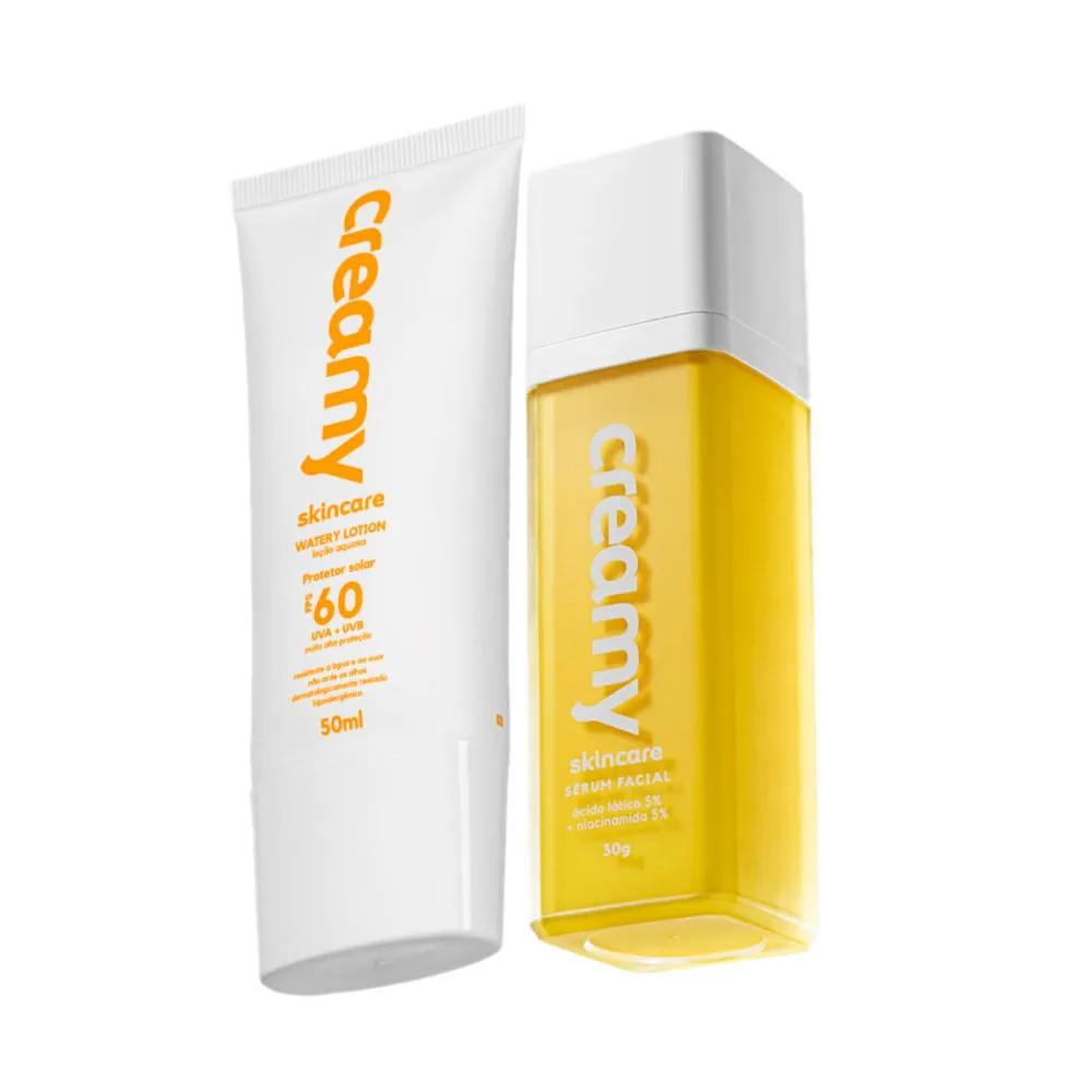 Kit Creamy Skincare Protetor Solar Facial Fps 60 Antirugas (2 Produtos)