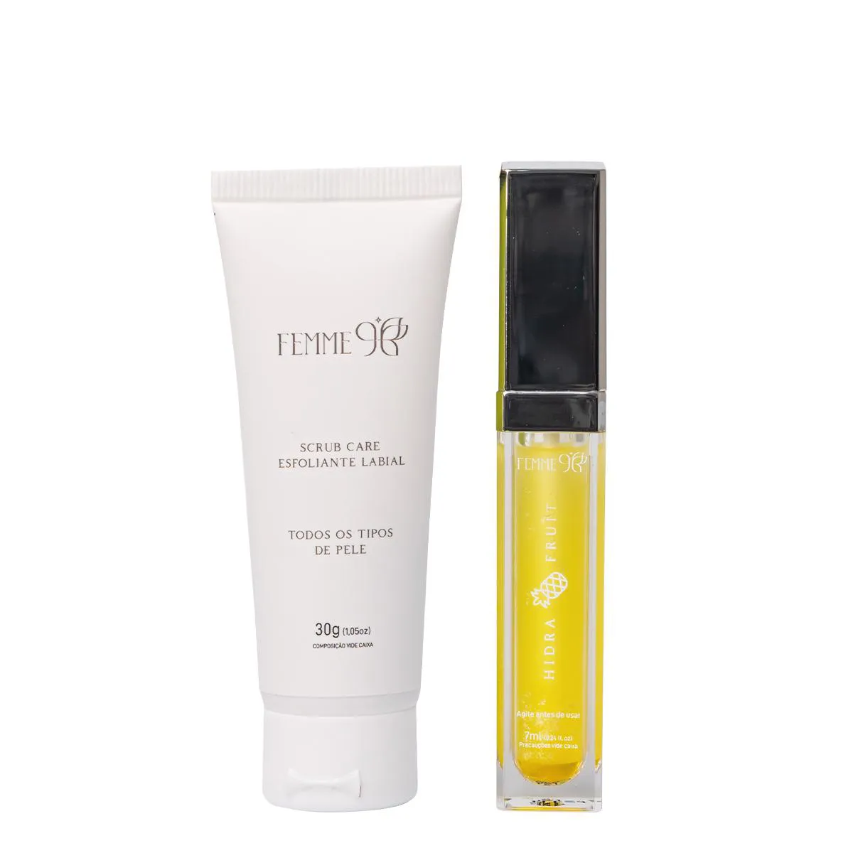 KIT FEMME9 ESFOLIANTE LáBIAL E HIDRA FRUIT ABACAXI (2 PRODUTOS)