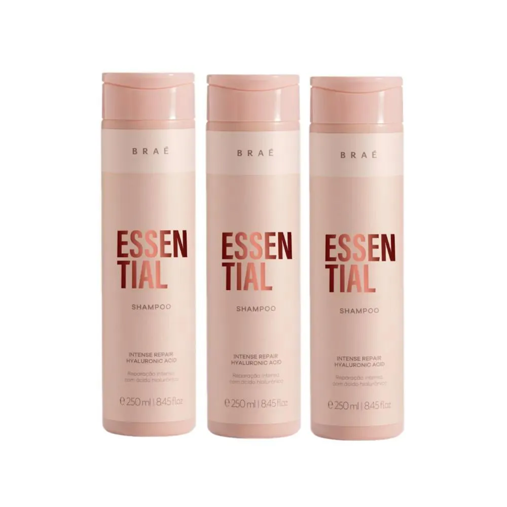 Kit Braé Essential - Shampoo 250ml (3 Unidades)