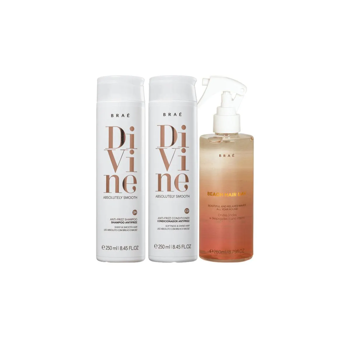 Kit Braé Divine Beach Hair (3 Produtos)