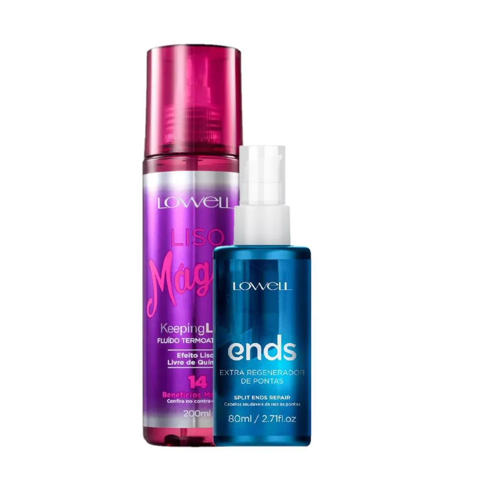 KIT LOWELL LISO MAGICO FLUIDO REGENERADOR (2 PRODUTOS)