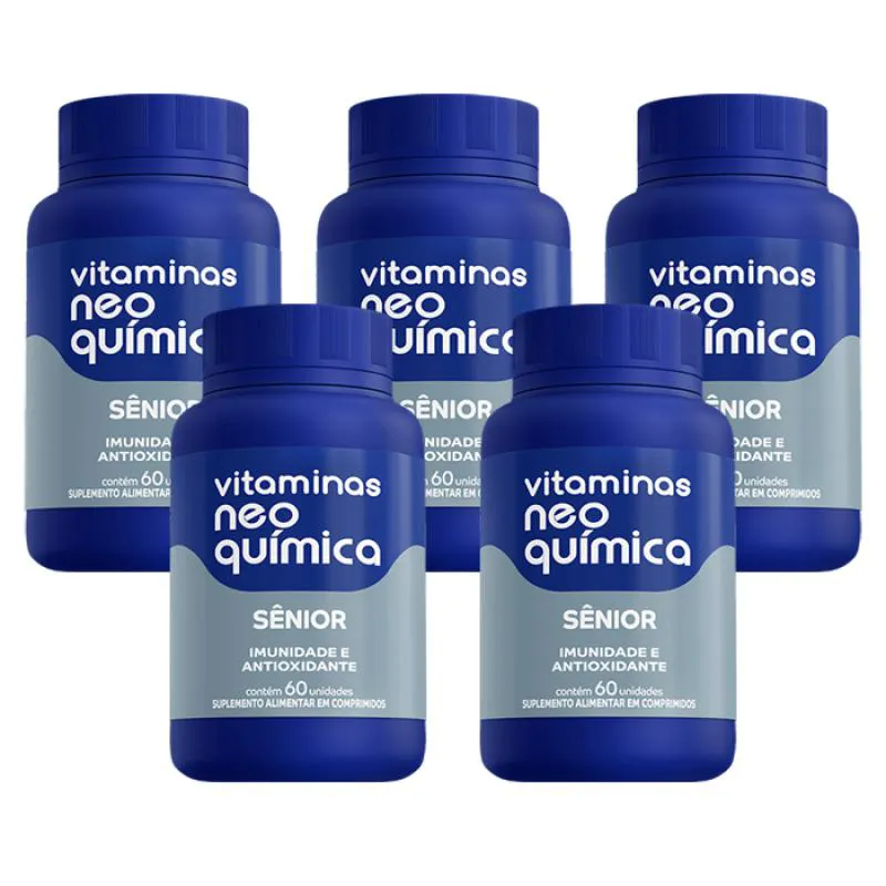 KIT 05 UNIDADES DE VITAMINA NEO QUíMICA SêNIOR 60 CáPSULAS