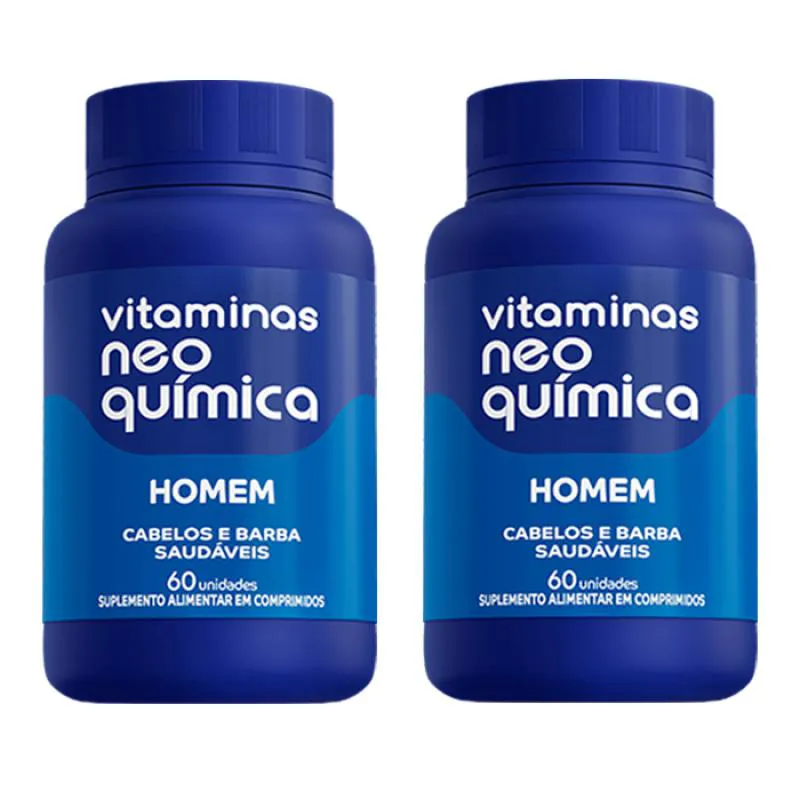 KIT 02 UNIDADES DE VITAMINA NEO QUíMICA HOMEM 60 CáPSULAS