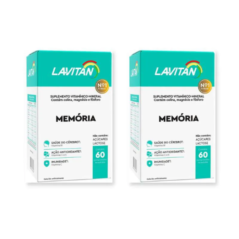 KIT 02 UNIDADES LAVITAN MEMóRIA COM 60 COMPRIMIDOS CADA