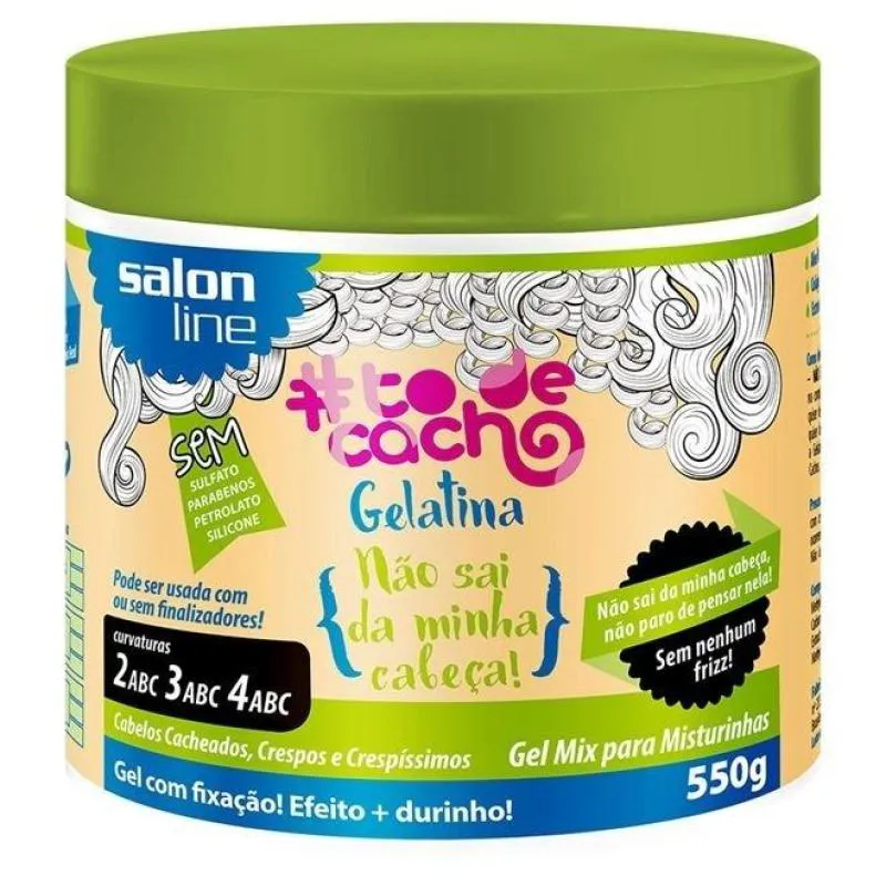 GELATINA TO DE CACHOS SUPER DEFINICAO SALONLINE 550G (VERDE)