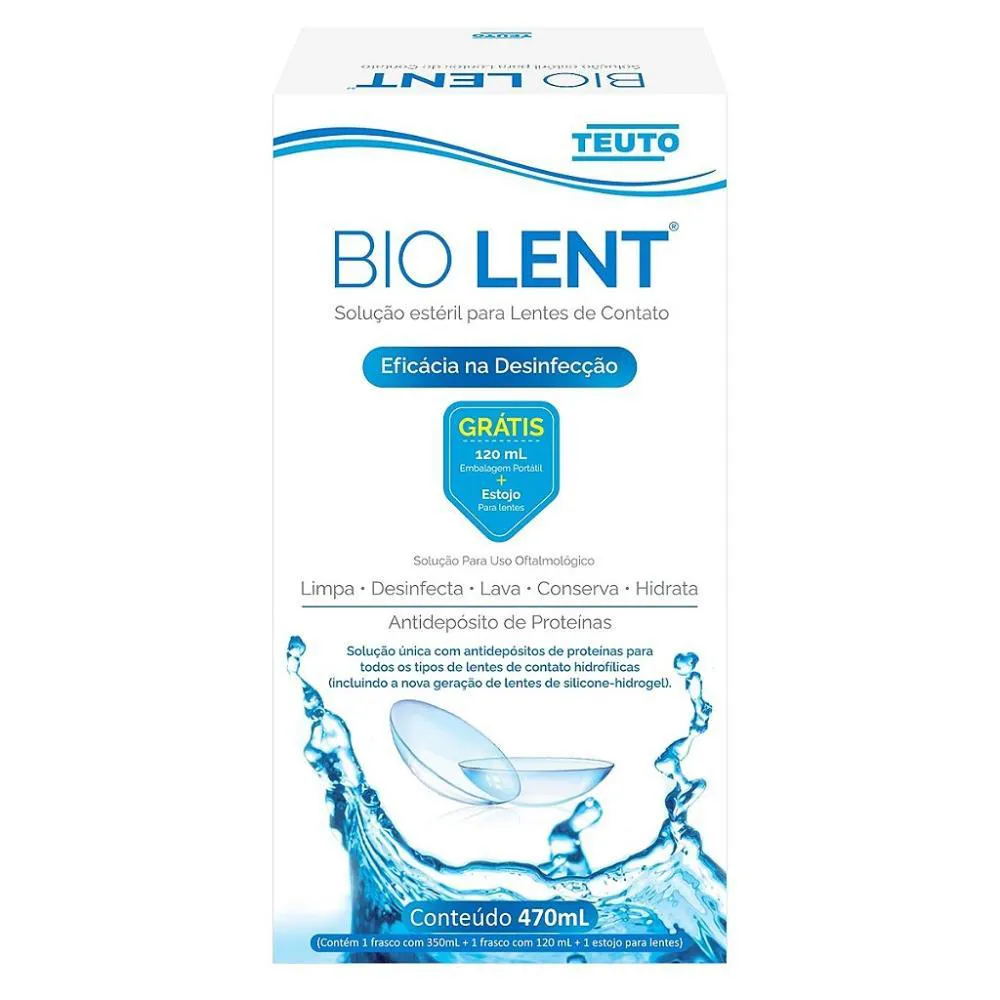 BIO LENT KIT SOLUçãO PARA LENTES DE CONTATO 470ML