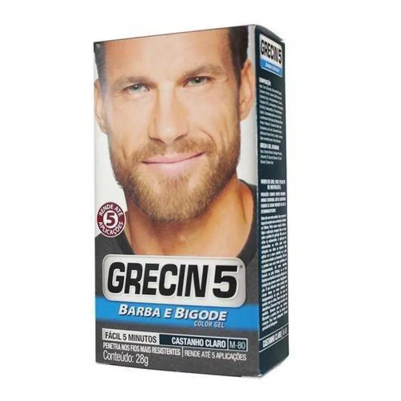 GRECIN 5 BARBA E BIGODE CASTANHO CLARO (M-80) 28G