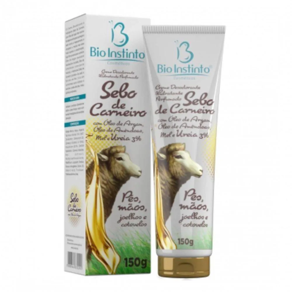 BIO INSTINTO SEBO DE CARNEIRO CREME PES E MAOS C/ ARGAN 150G